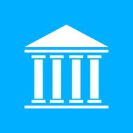 Bank icon on a blue background - Smooth Series N2