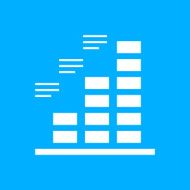 Bar Graph icon on a blue background - Smooth Series N5