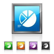 Pie Chart icon on square buttons - Squared Series