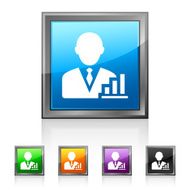Businessman icon on square buttons - Squared Series N2