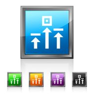 Logistics icon on square buttons - Squared Series
