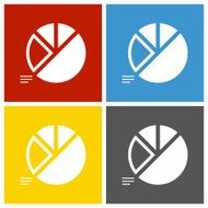 Pie Chart icon on square buttons - Square Series