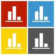 Bar Graph icon on square buttons - Square Series