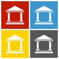 Bank icon on square buttons - Square Series