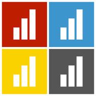 Bar Graph icon on square buttons - Square Series N2