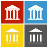 Bank icon on square buttons - Square Series N2
