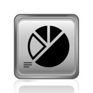 Pie Chart icon on a square button - Steel Series