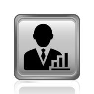 Businessman icon on a square button - Steel Series N2