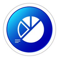 Pie Chart icon on a round button - Sticker Series