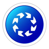 Chevron Chart icon on a round button - Sticker Series N2