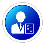 Businessman icon on a round button - Sticker Series N3