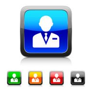Businessman icon on color buttons - Style Series N3