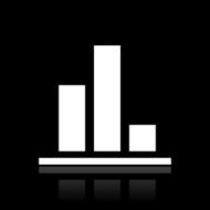 Bar Graph icon on a black background - White Series N7