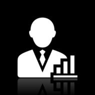 Businessman icon on a black background - White Series N7