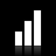 Bar Graph icon on a black background - White Series N8