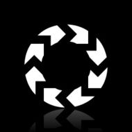 Chevron Chart icon on a black background - White Series N6