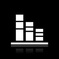 Bar Graph icon on a black background - White Series N9