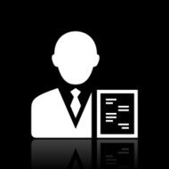 Businessman icon on a black background - White Series N8