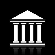 Bank icon on a black background - White Series N4