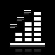 Bar Graph icon on a black background - White Series N11