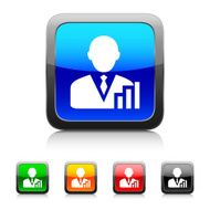 Businessman icon on color buttons - Style Series N7