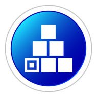 Logistics icon on a round button - Sticker Series N2