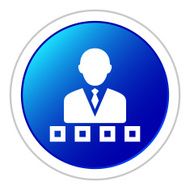 Businessman icon on a round button - Sticker Series N5