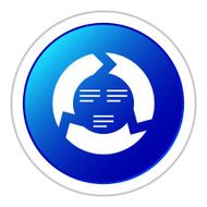 Chevron Chart icon on a round button - Sticker Series N4