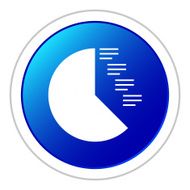 Coxcomb Chart icon on a round button - Sticker Series N2