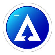 Chevron Chart icon on a round button - Sticker Series N5