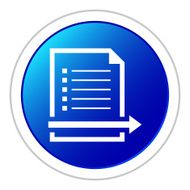 Document icon on a round button - Sticker Series N3