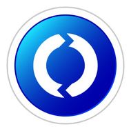 Chevron Chart icon on a round button - Sticker Series N6