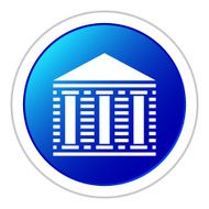 Bank icon on a round button - Sticker Series N4