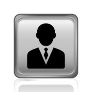 Businessman icon on a square button - Steel Series N4