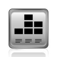 Bar Graph icon on a square button - Steel Series N7