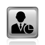 Businessman icon on a square button - Steel Series N6