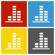 Bar Graph icon on square buttons - Square Series N6