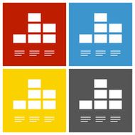 Bar Graph icon on square buttons - Square Series N7