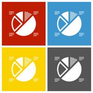 Pie Chart icon on square buttons - Square Series N2