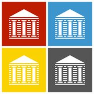 Bank icon on square buttons - Square Series N4
