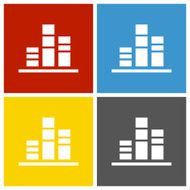 Bar Graph icon on square buttons - Square Series N11