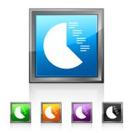 Coxcomb Chart icon on square buttons - Squared Series N2
