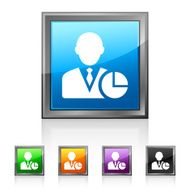 Businessman icon on square buttons - Squared Series N6