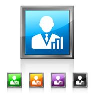 Businessman icon on square buttons - Squared Series N7