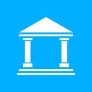 Bank icon on a blue background - Smooth Series N3