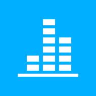 Bar Graph icon on a blue background - Smooth Series N6