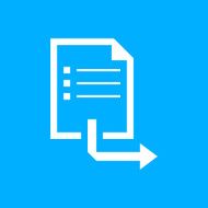 Document icon on a blue background - Smooth Series