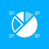 Pie Chart icon on a blue background - Smooth Series N2