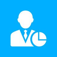 Businessman icon on a blue background - Smooth Series N6