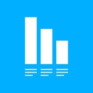 Bar Graph icon on a blue background - Smooth Series N10